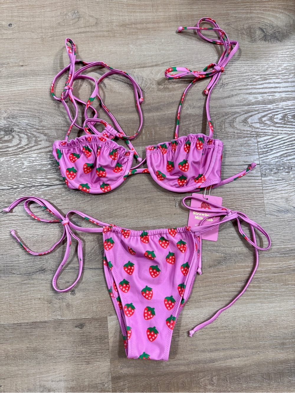 NWT Strawberry Milk Mob bikini